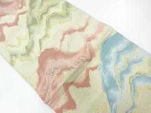 アンティーク　遠山模様織出し袋帯（材料）